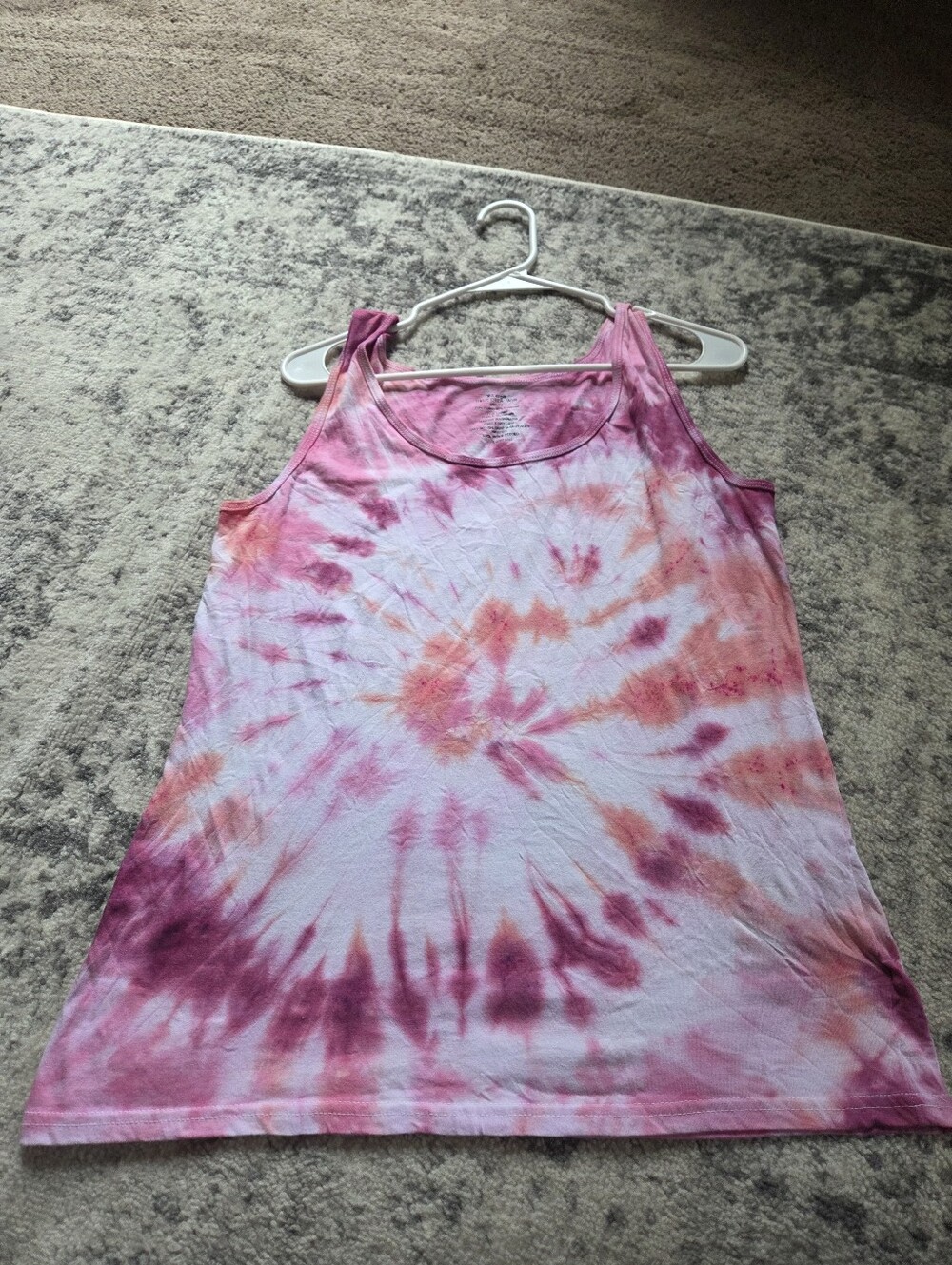 Pink & White Tie Dye Tank Top Size XL – Y2K Festival Boho